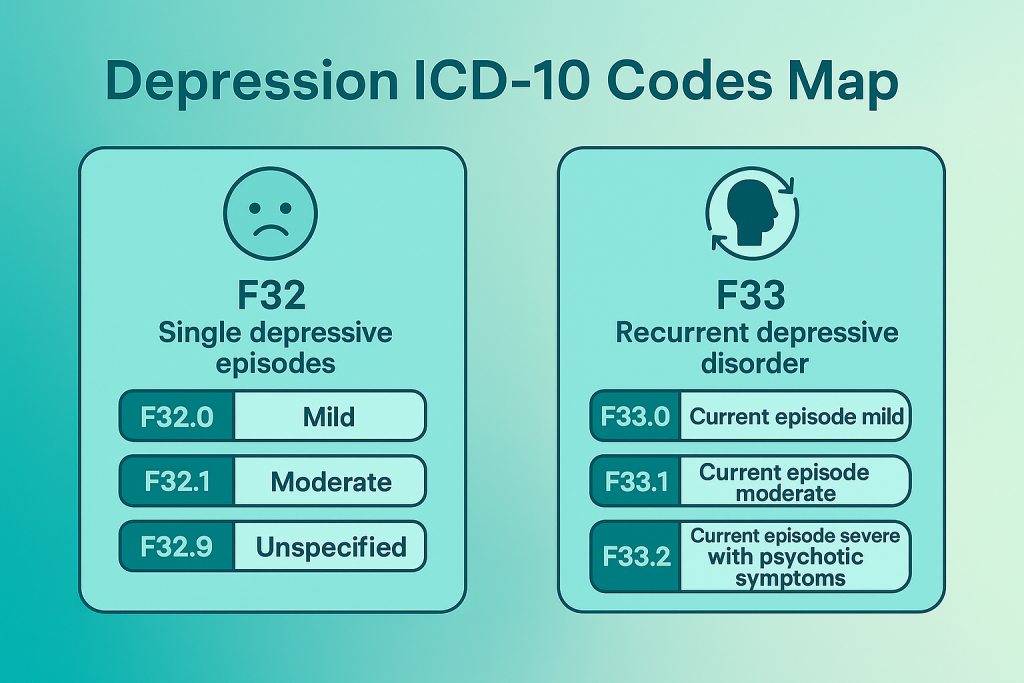 What are the depression ICD-10 codes