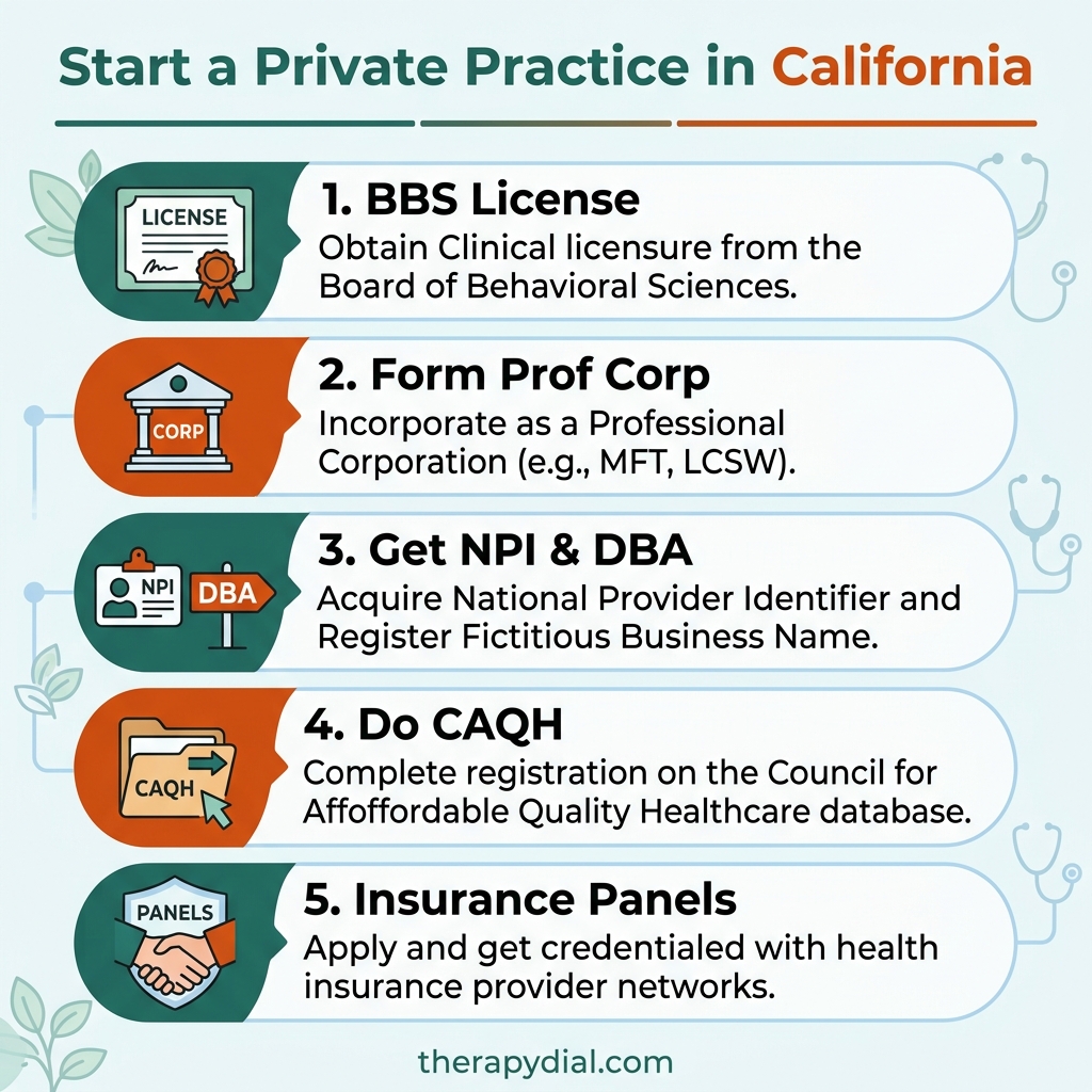 Step-by-Step Guide to Starting a Private Therapy Practice in California