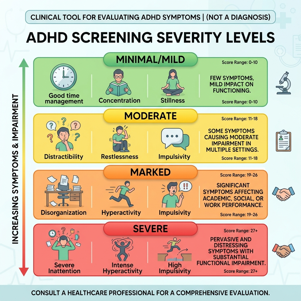 ADHD Screening Severity Levels Infographic