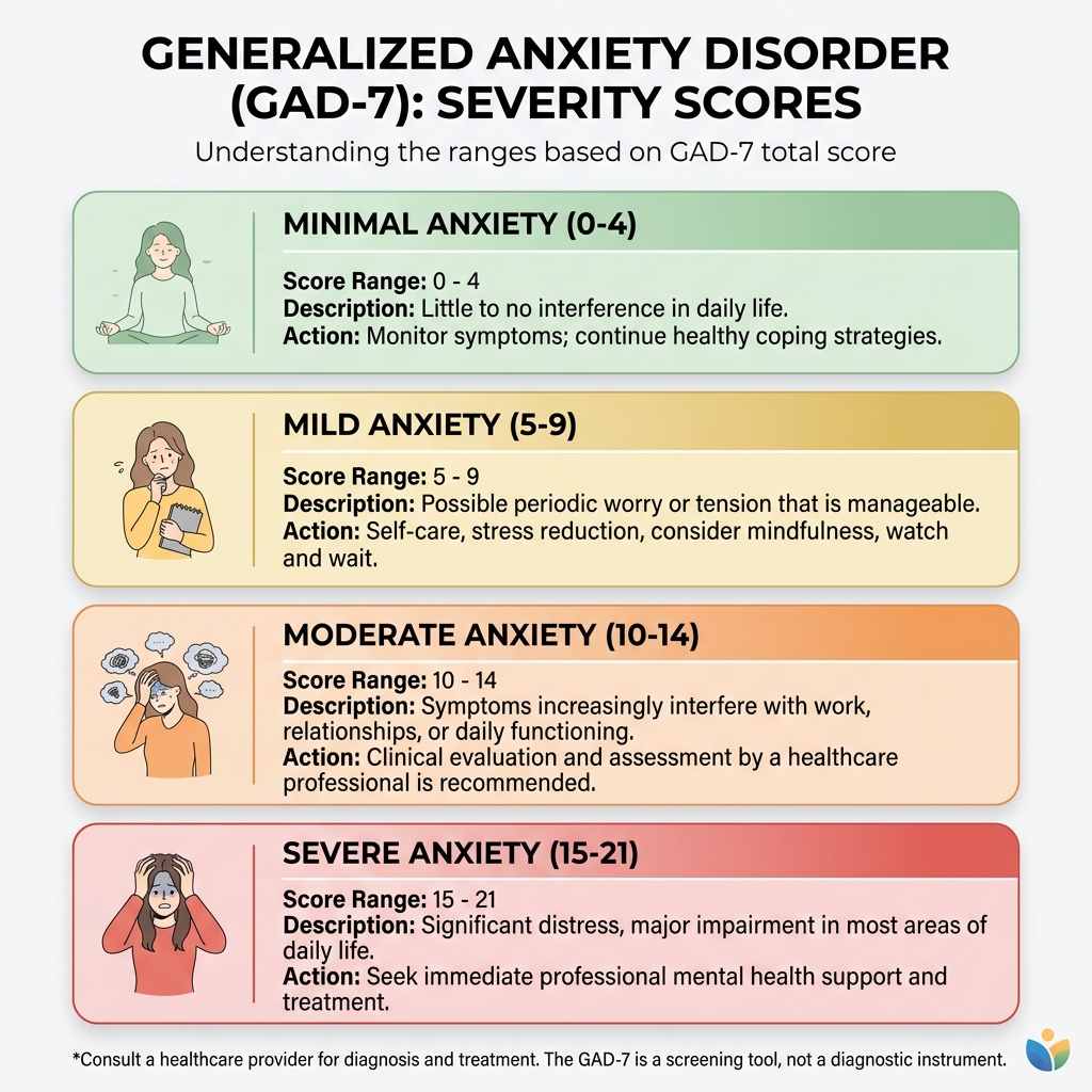 Anxiety Severity Levels Chart (GAD-7 Scoring)
